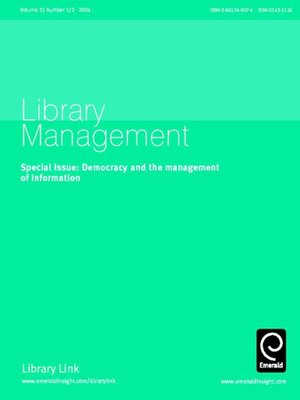 cover image of Library Management, Volume 25, Issue 1 & 2